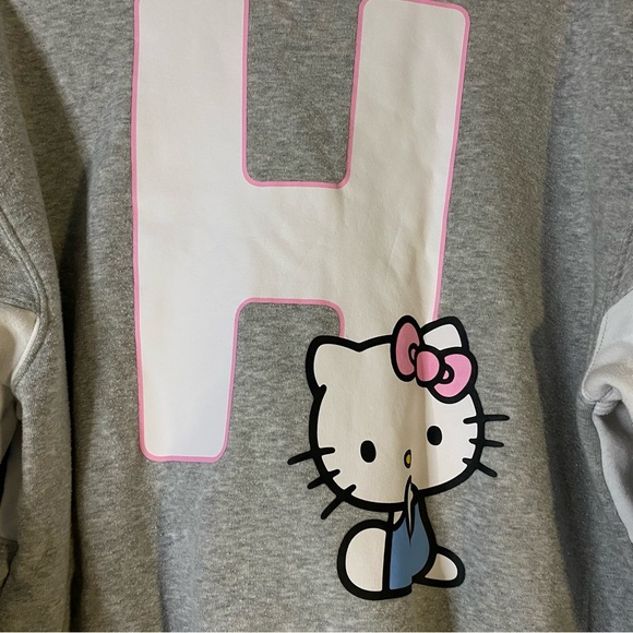 Hello Kitty Womens Sweatshirt 2024 Sanrio Gray, Pink & White Size XL Kidcore - Picture 5 of 7